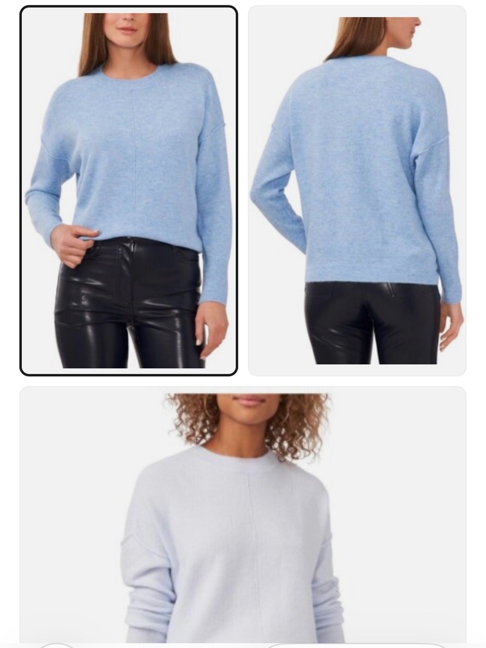 Vince Camuto Light Blue Women's Crewneck Sweater